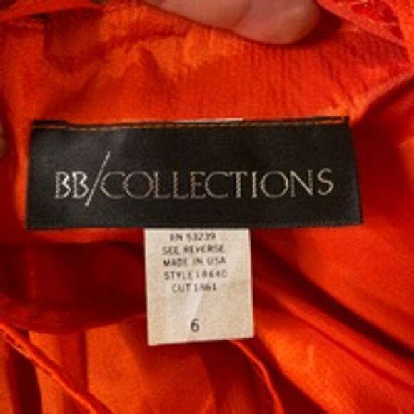 BB Collections Orange Sequin Halter Mini Dress Party Glam Size 6 - Picture 5 of 7